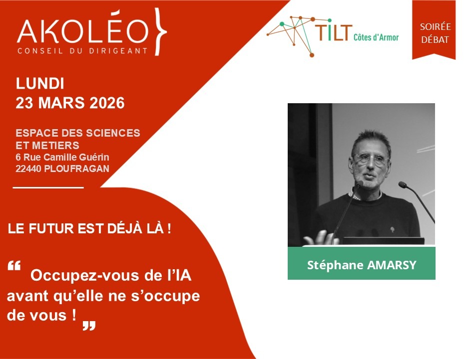 Stéphane Amarsy pour la soirée Tilt Event Côtes d'Armor, partenariat Akoléo